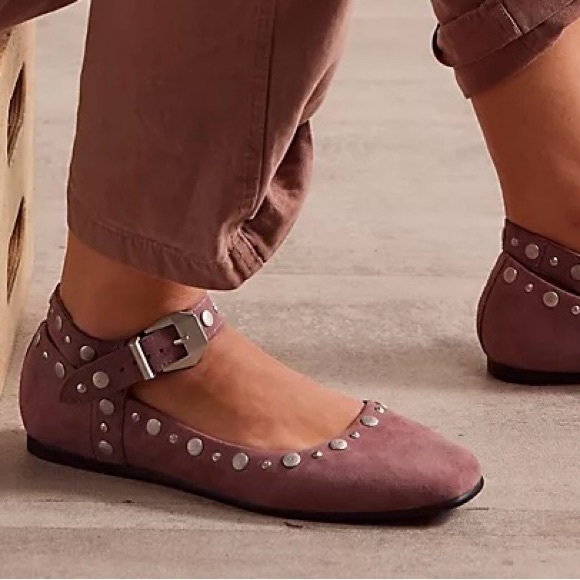 Free People / Mystic Mary Jane Flats / Boho Studded Shoes - Picture 2 of 3